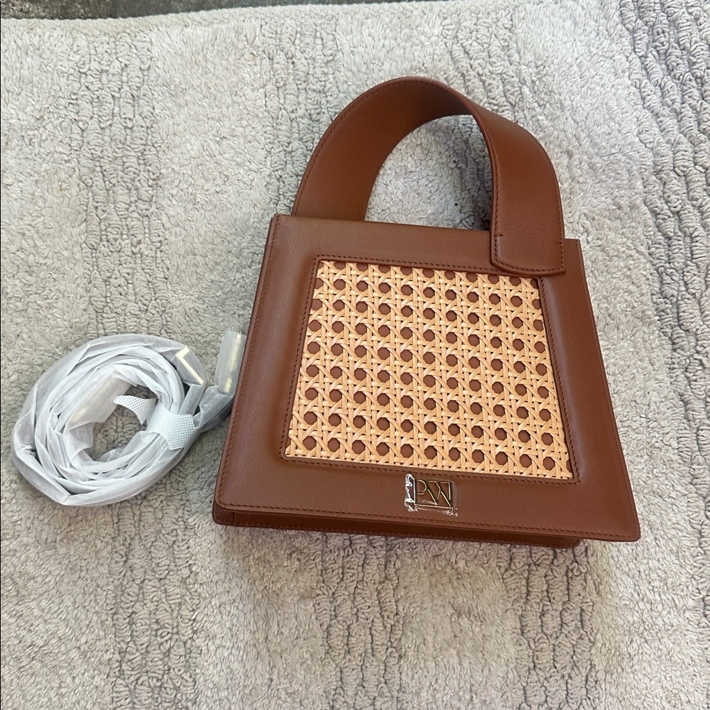 Parisa Wang Brown Woven Accent Handbag - Picture 5 of 7